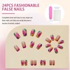 24 Pcs Pink French Tip Press-On Nails - Short Square