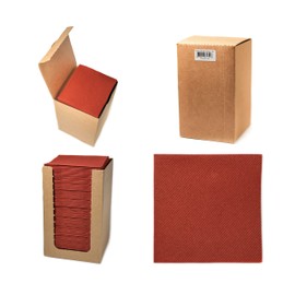 Alvotex Chic Airlaid 100 Cocktail Napkins, 1/4 Fold Fabric-Like, High-Quality Disposable Napkin, Burgundy, 20 x 20 cm