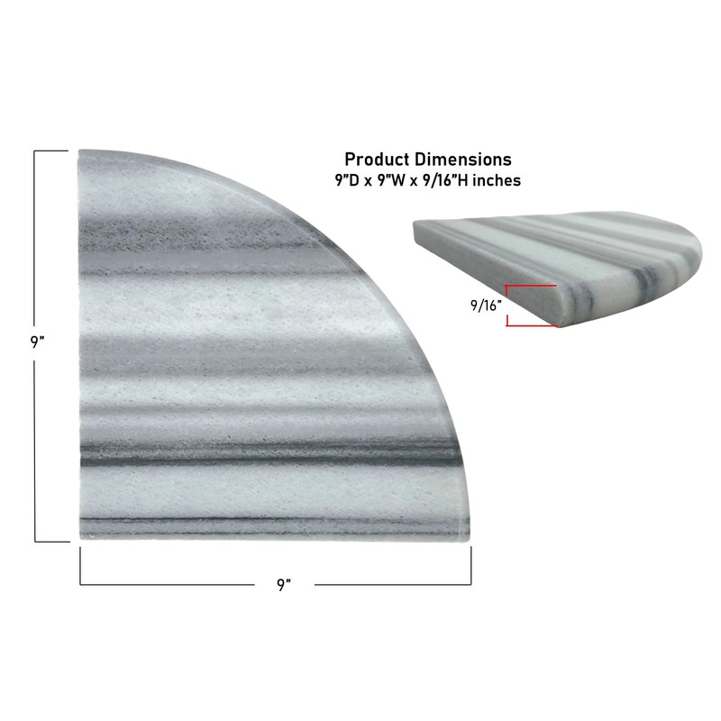 Tenedos Equator Marmara Marble Corner Shelf 9 Inches Polished –