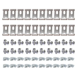 20Sets 10 Extrusion Brackets 1" x 1" 1010 Series Aluminum Extrusion Profiles Connector Set, 20pcs 10 Extruded Aluminum Corner with T Slide Nuts Bolts for 10 Series Extrusion Profiles Rail
