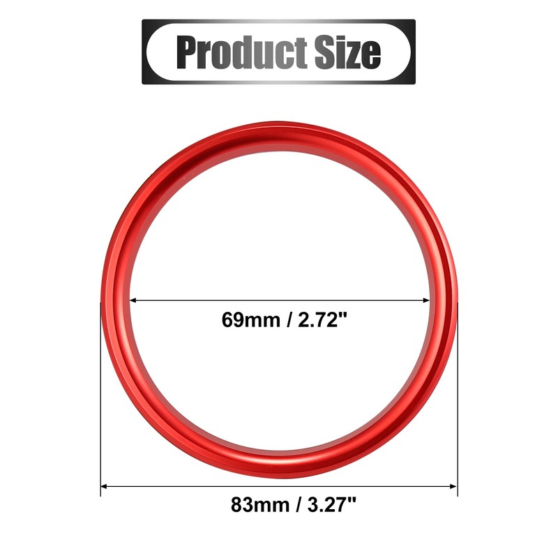X AUTOHAUX 4 Pcs Red Car Air Conditioner Vent Ring