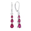 Starchenie Teardrop Dangle Earrings Sterling Silver Leverback Ruby Jewelry