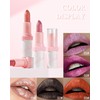 Glitter Lipstick,Black Shimmer Lipstick Tinted Lip Balm, Diamond Shiny Metallic