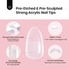 Beetles Tipex Instant Apex Nail Tips Oval–Pre-Building & Pre-Etched Strong