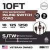 IRON FORGE Cable de extensión café para exteriores con interruptor