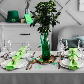 KOFFOTA Green Cloth Napkins Set of 6, 100% Cotton, St Patric Day Cloth Napkins, Table Decorations for Spring,Easter,Soft Comfortable and Reusable 18"x18"(Lime Green)