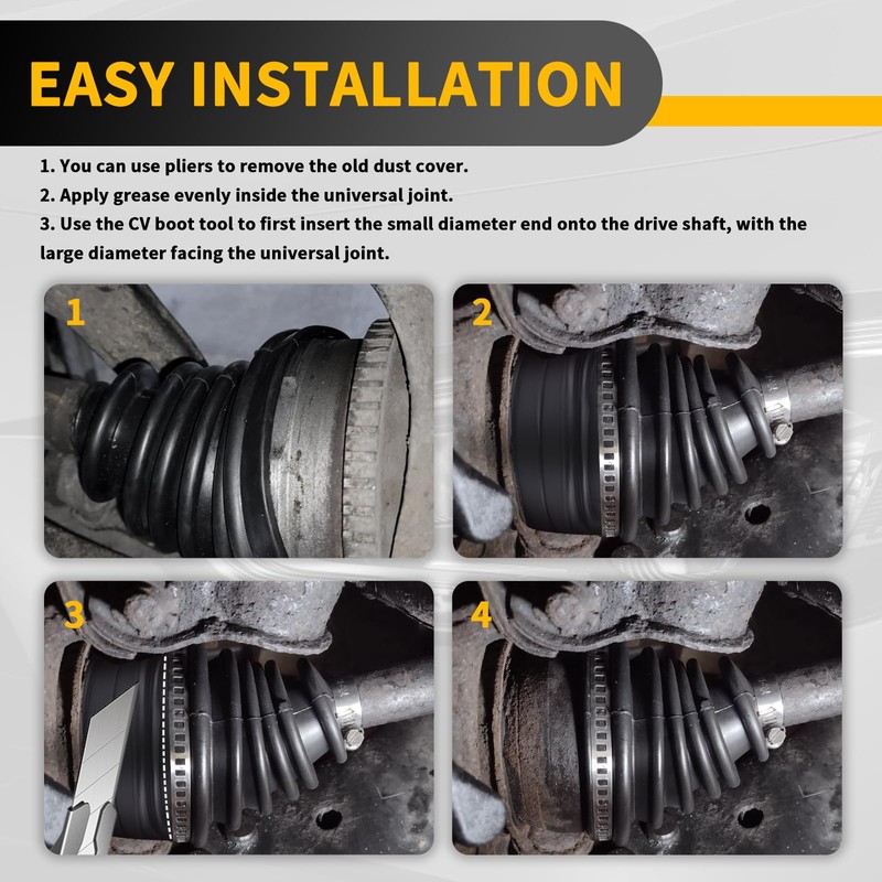 2PCS CV Boot Repair Kit with 4 Tie Rod Boots