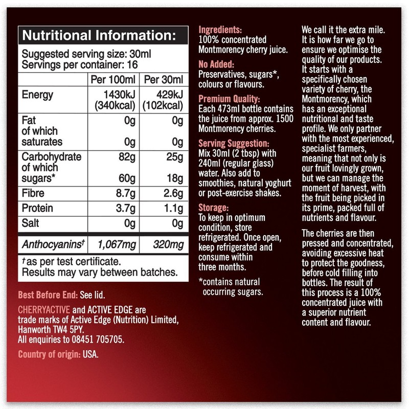 Cherry Active | Cherry Active Concentrate | 3 X 473Ml