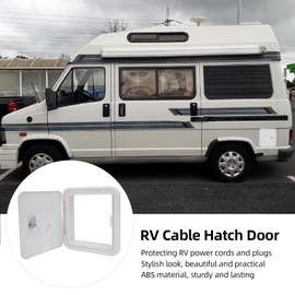 RV Trailer Electric Power Cord Cable Hatch White Hose Storage Door Compartment Lock with 2 Keys