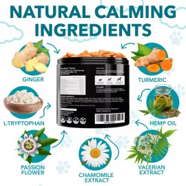 Helopssa Hemp Calming Chews for Dogs with Anxiety and Stress - Dog Calming Treats - Do...