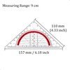 2pcs Triangle Ruler Square Set 90mm 45 Degrees Plastic Stationery,for