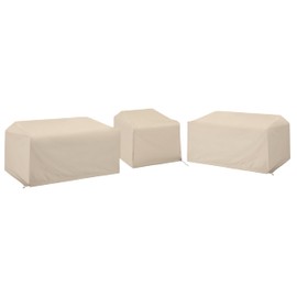 Crosley Furniture Patio Furniture Covers, Waterproof 3-Piece Cover Set for Outdoor Sectional Sofa Sets, Tan