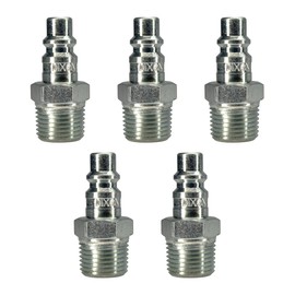 Genuine Dixon 1/4" NPTF Thread DF-Series Plug Pack - (5ct.) D2M2 Pneumatic Male Threaded Plug | Steel | 500 PSI (35 bar) | Trivalent Chrome Plated (1/4" x 1/4" MNPTF)
