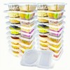 LACEEZEN 20Pack Reusable Snack Containers with Lids, Two Compartment Condiment