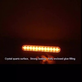 NSI 4PCS Amber/White 12 LED Car Truck Strobe Light Bar Flashing Warning Hazard Lamps