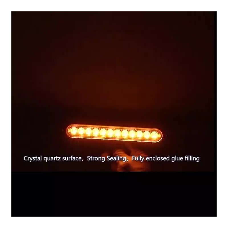 NSI 4PCS Amber/White 12 LED Car Truck Strobe Light Bar