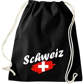 ShirtInStyle Gym Bag Switzerland Flag Country Countries, black