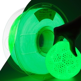 AMOLEN 95A TPU 3D Printer Filament, 1.75mm Glow in The Dark Green, Soft TPU Flexible 3D Printing Filament, High Hardness & Resilience, Best with UV Lamps, 1kg Spool(2.2lbs), Fit Most 3D Printers