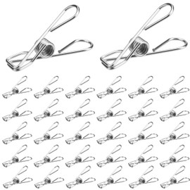 60 Pcs Metal Clothes Pegs for Washing Line, Stainless Steel Pegs for Washing Line Clips Pins, Laundry Pegs Chip Clips Laundry Clips for Clothes Snack Bags Socks Office Pins Clips Pegs - 2 Inch(Medium)