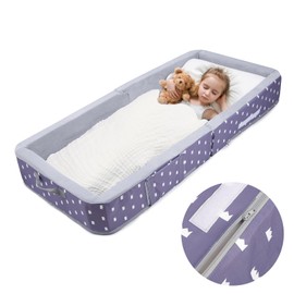 Mooedcoe Foldable Toddler Floor Bed with Sides, Folding Toddler Bed for Travel Kid Foam Sleeping Cot (Rectangular, Triangle)
