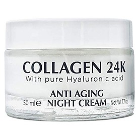 Delfanti-Milano • COLLAGEN 24K • Anti-Aging Night Cream • Face and Neck Moisturizer with pure Hyaluronic Acid • Made in Italy