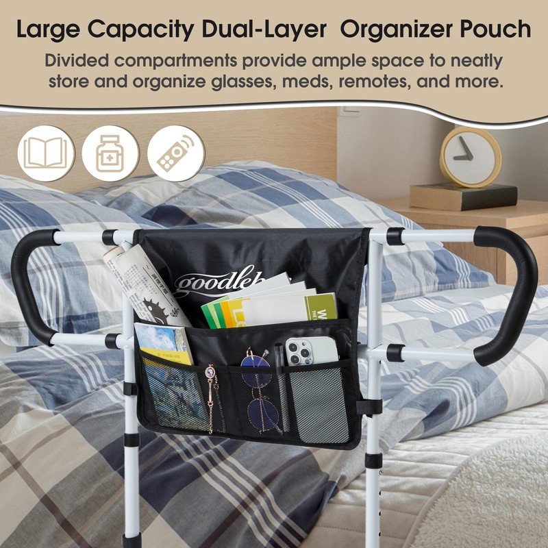 goodleben Double Bed Rail for Elderly Adults Safety, Adjustable Bed