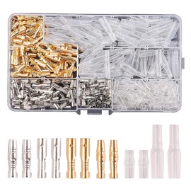 Giboshi Crimp Terminal Connection Terminal Insulation Sleeve with Cover, 6 Types of Gold and Silver, Male/Female, Set of 480, Terminal Set, Storage Case, Wiring Connection, Car Navigation, Universal