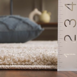 SAFAVIEH Florida Shag Collection Runner Rug - 2'3" x 15', Cream & Beige, Scroll Design, Non-Shedding & Easy to Clean, High-Low Plush Pile, Ideal for Bedroom, Foyer, Hallway (SG455-1113)
