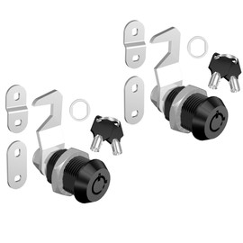 Hecfu 2 Pcs Toolbox Locks with Keys, 5/8" Tubular Cam Lock Keyed Alike, Hook Cam Tool Box Lock Secure Your Toolbox Mailbox Drawer Cabinet Locks, Zinc Alloy