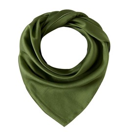 CYZLANN Women Silk Scarfs 100% Silk 21" x 21" Breathable Lightweight Small Neckerchief Headscarf For Sleeping (army green)