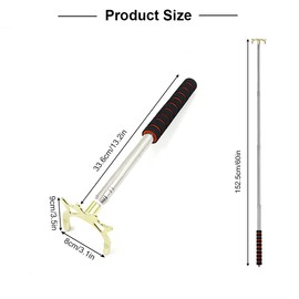 Retractable Pool Bridge Stick, Portable Telescopic Bridge for Billiards, Removable Metal Brass Bridge Head Pool Cue Accessory (Gold)