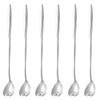 NMQLX Dessert Spoon Set, 6-16 Pcs 7" flower Shape Stainless