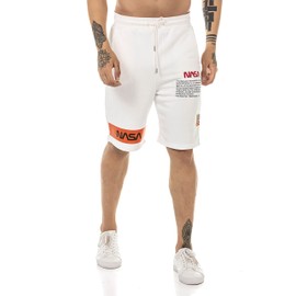 Redbridge Men's Shorts Sweat Pants Jogging Bottoms NASA Logo, cream