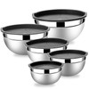 Lazycorner Mixing Bowls with Airtight Lids Set 5 Pcs Stainless