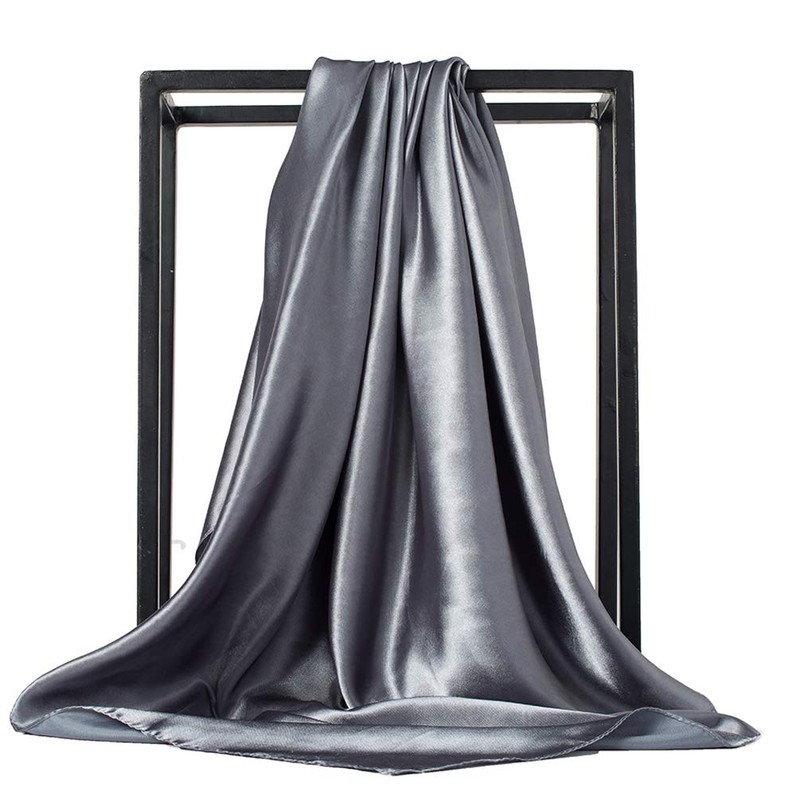 35" Womens Large Satin Square Scarf Silk Feeling Hair Wrapping