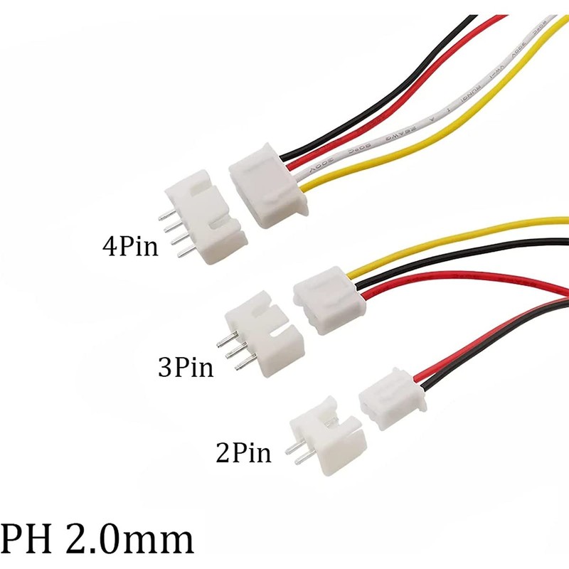 Harissess 450 Pieces 2.0 mm JST PH Connector Kit with