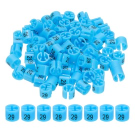 PATIKIL 100 Pcs Clothes Hanger Markers Number 29 Tags Fit 3mm Rod Garment Size Tag Hanger Clips Round Color Coding Label for Clothing Hangers, Blue