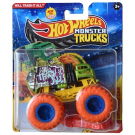 Hot Wheels Monster Trucks Will Trash It All, Freestyle Wreckers 1/12 Includes Crushed Car