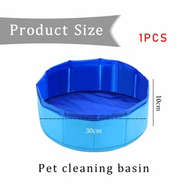 Small Dog Pool, 30 x 10 cm, Cat Pool, Paddling Pool for Dogs and Cats, Foldable Pet Pool for Bathing, Play, Portable Foldable Cooling Pet Swimming Pool, Dog Paddling Pool, Dog Bathtub (Blue)