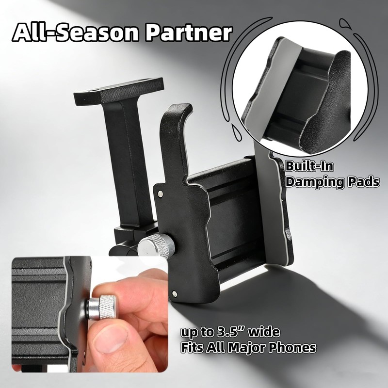 SPG 360° Rotatable Universal Compound Bow Phone Mount, Adjustable Bow