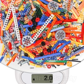 BrickBounty Technical Parts 2 Pound Bulk Lot, Gear Tires Wheels Frame Liftarm Beam and Pins, Technic-Pieces Replacement Kit for MOC & STEM Building Blocks