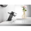 Black Bathroom Sink Faucet LED Light 3 Colors Changing Waterfall