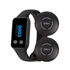 FLYDOG Call Bell Commercial Wireless Arm Call Receiver, Transmitter, Restaurant Call Chime, SOS Call Button, Pager, Tabletop Call Button, For Taverns, Patients, Hospitals, Churches, Stores, Offices