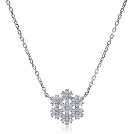 Evensee Women's Necklace 925 Silver, Chains with Symbolic Pendants, White Gold Necklace Gifts for Women and Girls, Sterling Silver, Cubic Zirconia