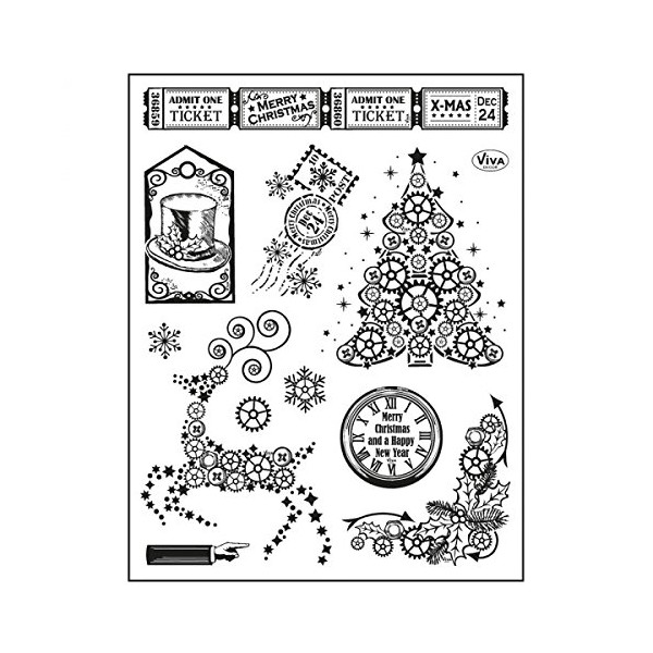 Viva Decor Steampunk Christmas Tree Stamp by Viva Decor