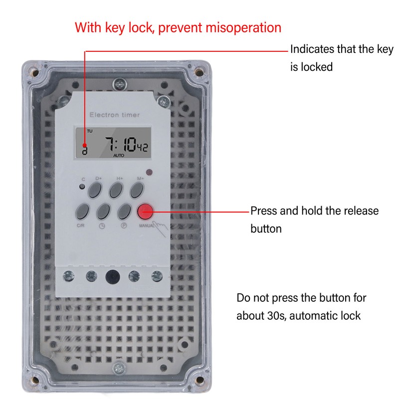 Swimming Pool Pump Timer Waterproof Digital Timer Box Programmable Time