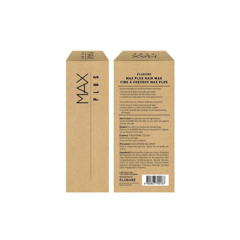 Elabore MAX Plus Hair Wax. / 100ml (Men's Hair Styling