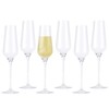 IMPULSE! Crystal Champagne Flute Set of 6 for Kitchen Set,