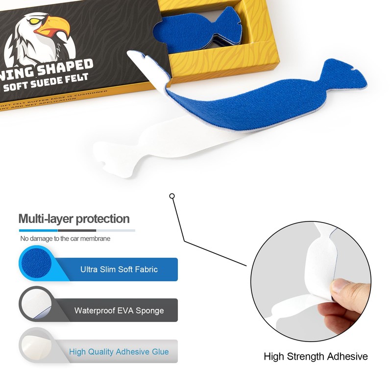 Gomake Vinyl Squeegee Buffer 10PCS Pre-Cut Felt for Window Tint