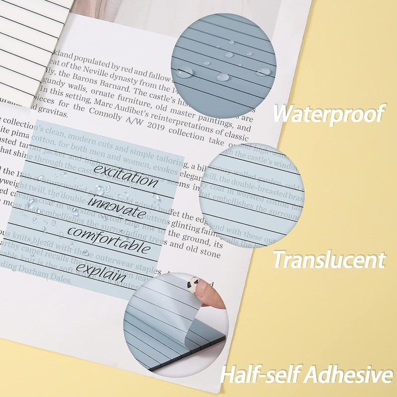 Vsagier Clear Transparent Sticky Notes 3.7"x 2.7", 200 Sheets, 4
